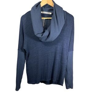 MICHAEL STARS Women's Knit Cowl Neck Pullover Sweater Blue One Size